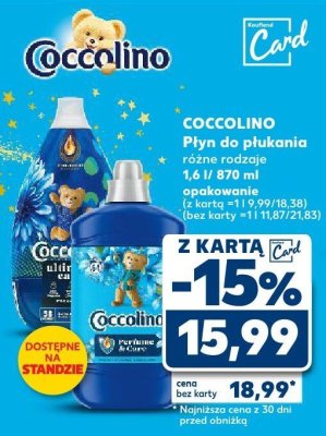 Płyn do płukania Coccolino różne rodzaje 1,6 l/1,870 l opakowanie promocja w Kaufland
