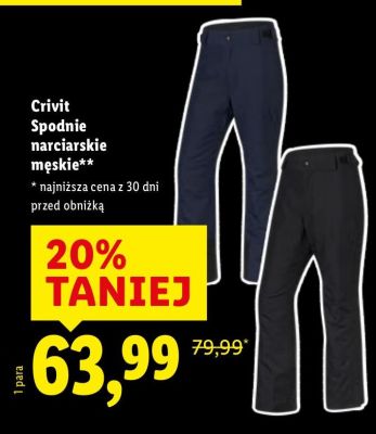 Spodnie narciarskie męskie  promocja w Lidl