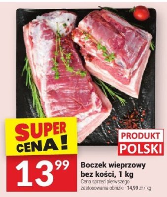 Boczek wieprzowy bez kości, 1 kg promocja w Twój Market