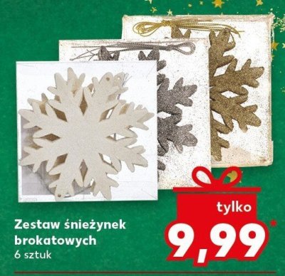 Zestaw śnieżynek brokatowych 6 sztuk promocja w Kaufland