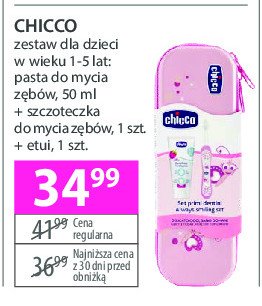 Zestaw dla dzieci w etui: pasta do zębów 50 ml + szczoteczka do zębów Chicco promocja