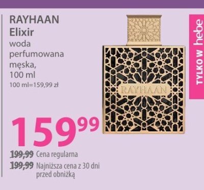 Woda perfumowana RAYHAAN Elixir męska promocja w Hebe