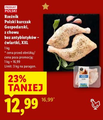Kurczak Rzeźnik Polski kurczak Gospodarski, z chowu bez antybiotyków - ćwiartki, XXL promocja w Lidl
