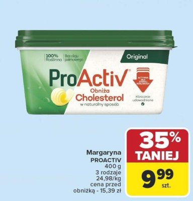 Margaryna PROACTIV 400g 3 rodzaje 24,98/kg promocja w Carrefour Market