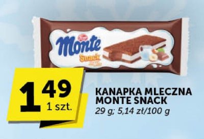 Kanapka mleczna Monte Snack promocja w Groszek