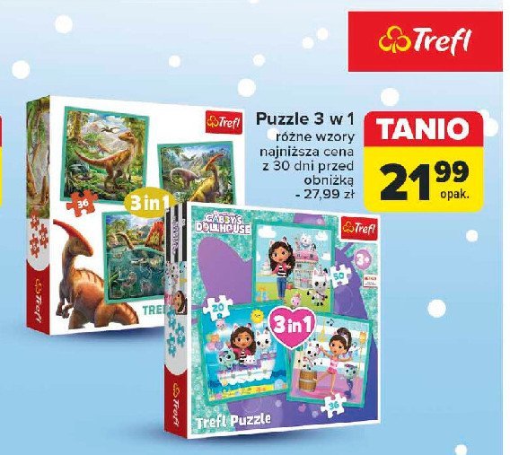 Puzzle 3 w 1 Trefl promocja w Carrefour