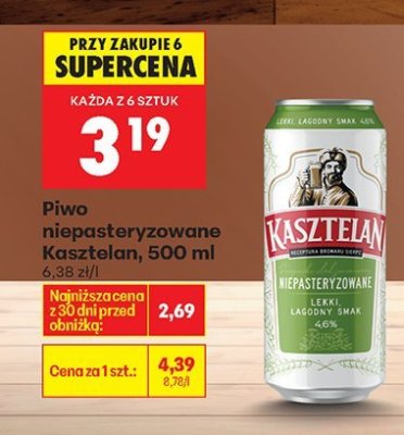 Piwo niepasteryzowane, 500 ml promocja w Biedronka