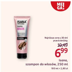 Szampon do włosów keratin & repair Isana hair professional promocja