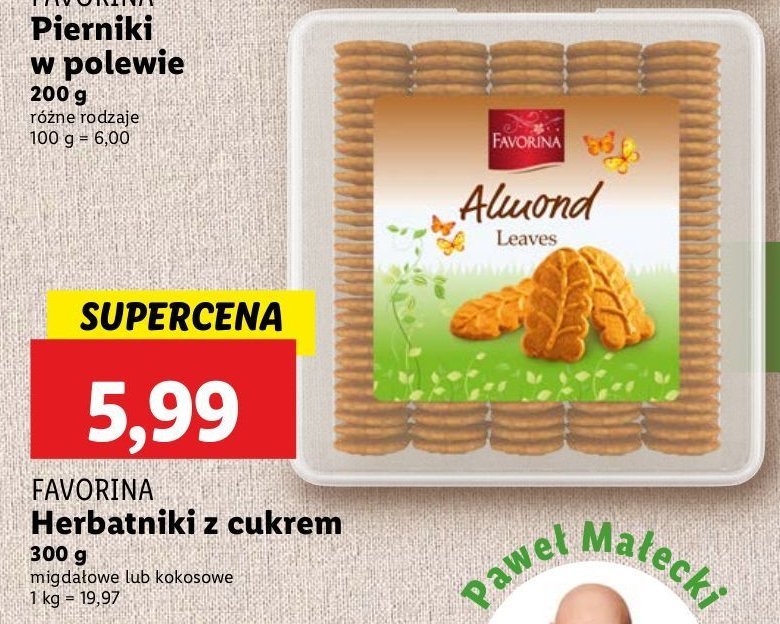 Herbatniki migdałowe Favorina promocja w Lidl