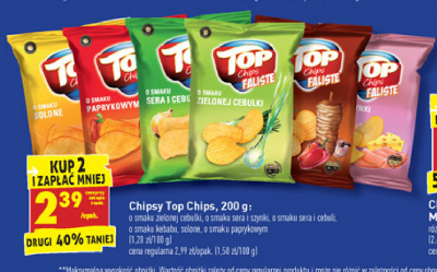 Chipsy o smaku kebaba Top chips Top (biedronka) promocja