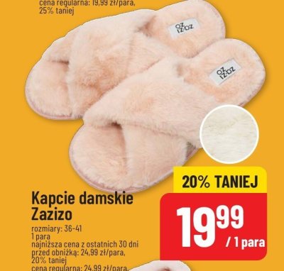 Kapcie damskie rozmiary: 36-41  promocja w POLOmarket
