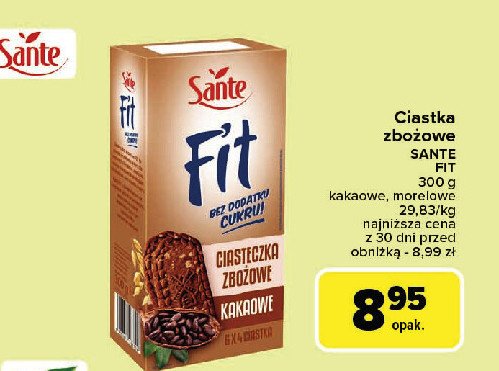 Ciasteczka zbożowe z morelą Sante fit promocja