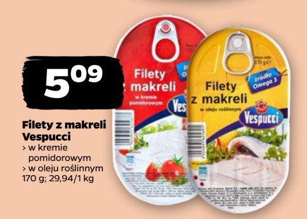 Filety z makreli w sosie pomidorowym Vespucci promocja