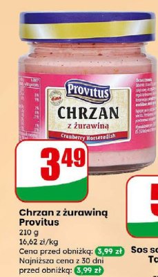 Chrzan z żurawiną Provitus promocja w Dino