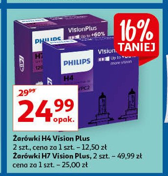 Żarówka h4 Philips visionplus +60% promocja