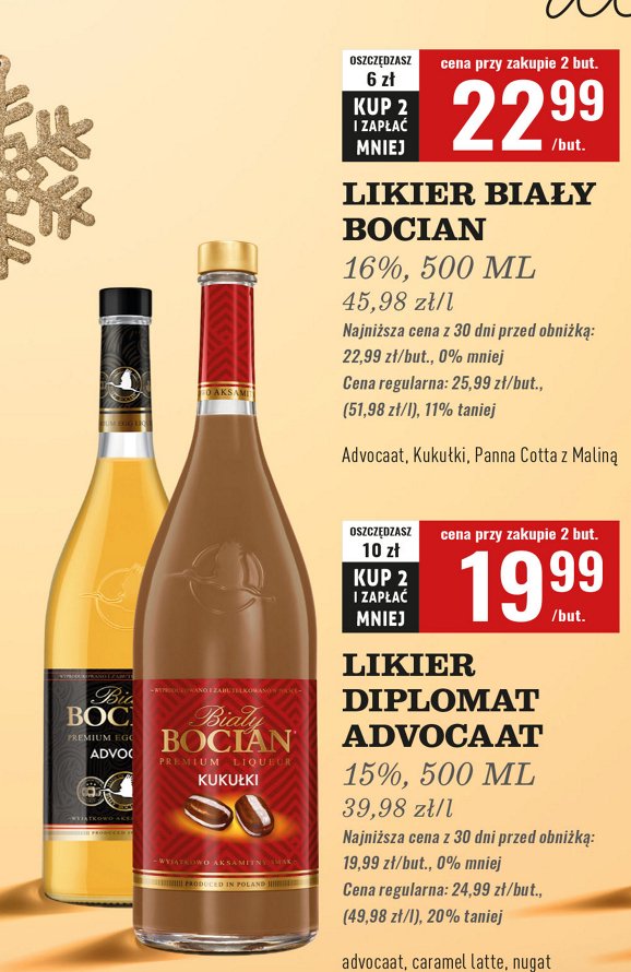 Likier Biały bocian advocaat promocja w Biedronka