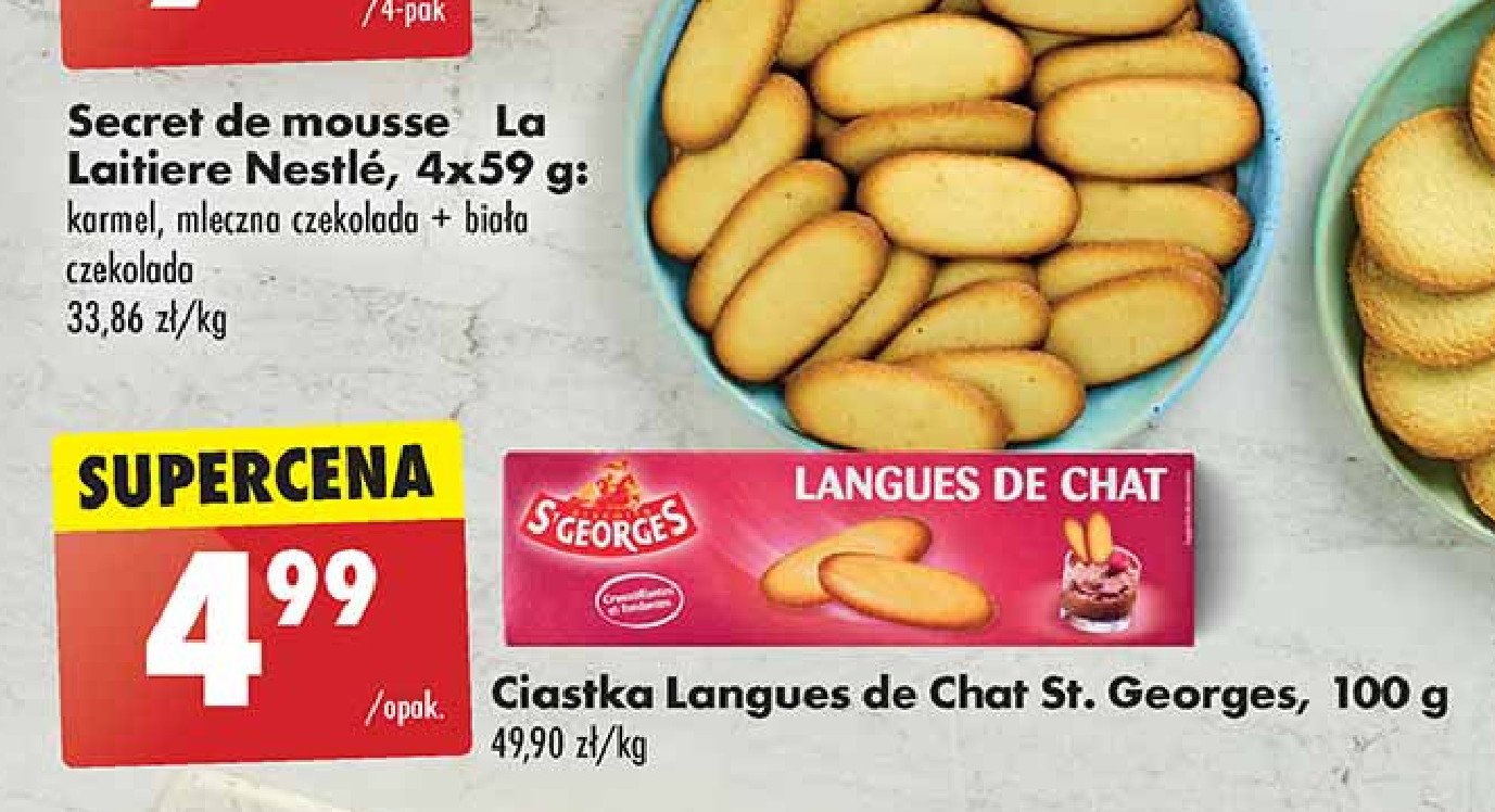 Ciastka langues St georges promocja