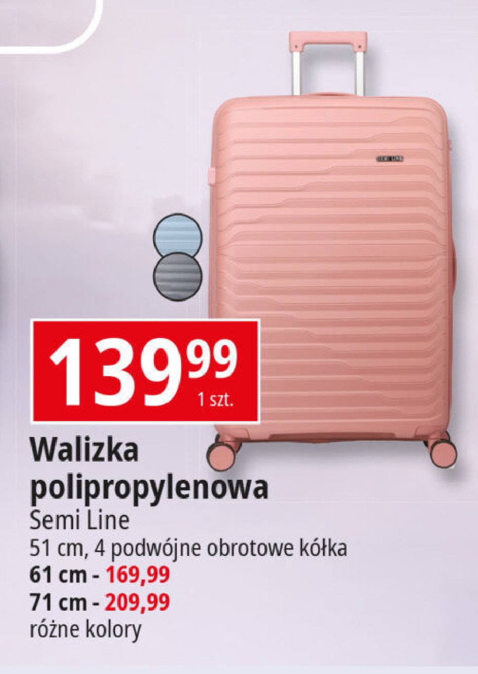 Walizka polipropylenowa 51 cm Semi line promocja