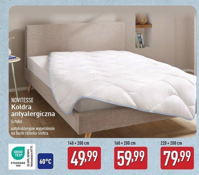 Ko艂dra antyalergiczna 160 x 200 cm Novitesse promocja