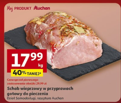Schab wieprzowy w przyprawach gotowy do pieczenia promocja w Auchan
