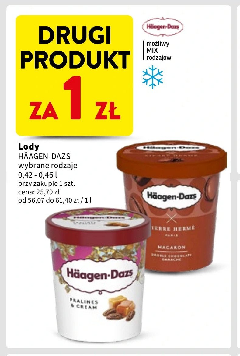 Lody pralines & cream Haagen-dazs promocja w Intermarche