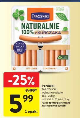 Parówki wybrane rodzaje TARCZYŃSKI promocja w Intermarche