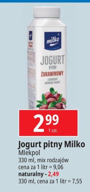 Jogurt naturalny Milko promocja