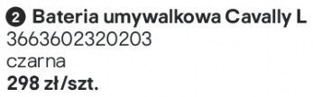 Bateria umywalkowa Cavally L czarna promocja w Castorama