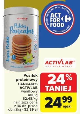 Posiłek proteinowy PANCAKES ACTIVLAB waniliowy 400g promocja w Carrefour Market