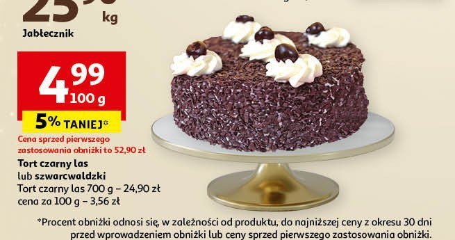 Tort szwarcwaldzki wiśniowy promocja