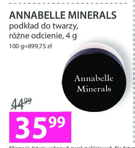 Podkłady do twarzy spf 15-30 Annabelle minerals promocja