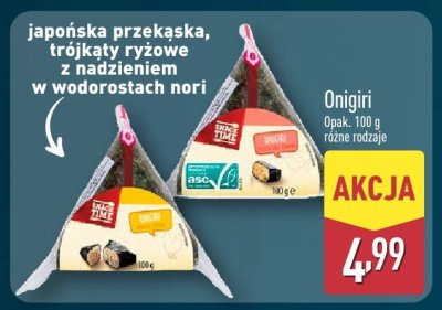 Onigiri różne rodzaje promocja w Aldi