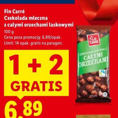 Czekolada mleczna z całymi orzechami laskowymi  promocja w Lidl