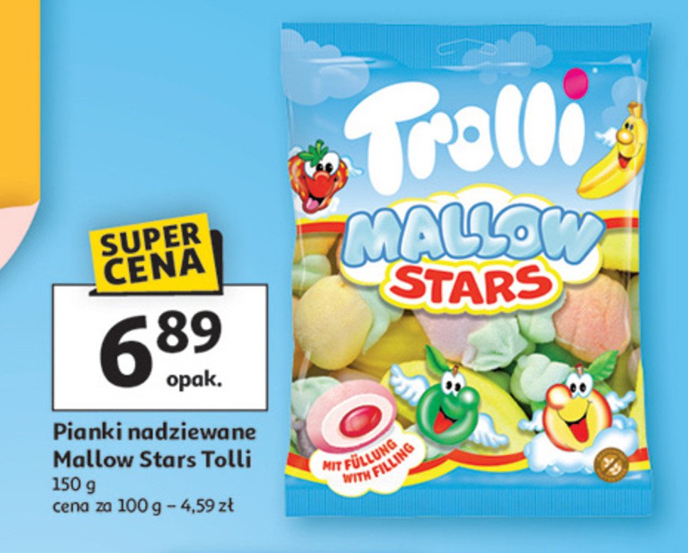 Pianki mallowstars wieloowocowe Trolli promocja w Auchan
