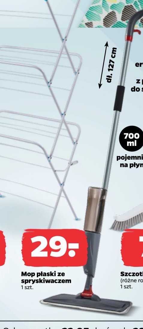 Mop płaski ze spryskiwaczem promocja w Netto