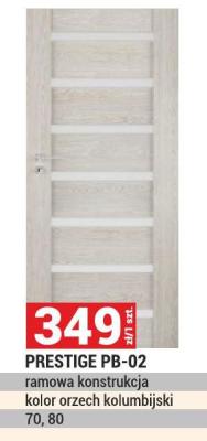 Drzwi PRESTIGE PB-02 ramowa konstrukcja kolor orzech kolumbijski 70, 80 promocja w Merkury Market
