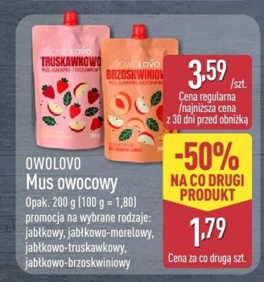 Mus owocowy jabłkowo-brzoskwiniowy promocja w Aldi