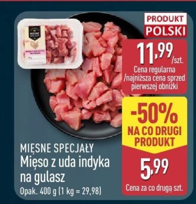Mięso z uda indyczka na gulasz promocja w Aldi