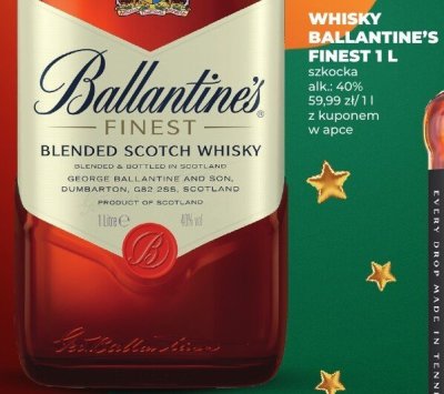 Whisky Ballantine's Finest 1L promocja w Duży Ben
