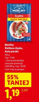 Kiełbasa śląska, duża paczka  promocja w Lidl