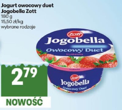 Jogurt owocowy duet Jogobella Zott promocja w Delikatesy Centrum