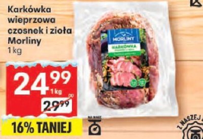 Karkówka wieprzowa czosnek i zioła Morliny promocja w Delikatesy Centrum