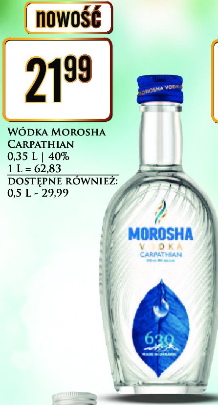 Wódka MOROSHA CARPATHIAN promocja w Dino