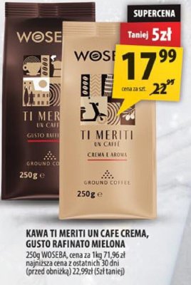 Kawa Ti Meriti Un Caffe Crema, Gusto Rafinato mielona promocja w Arhelan