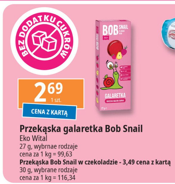 Galaretka gruszka-malina-burak Bob snail promocja w Leclerc