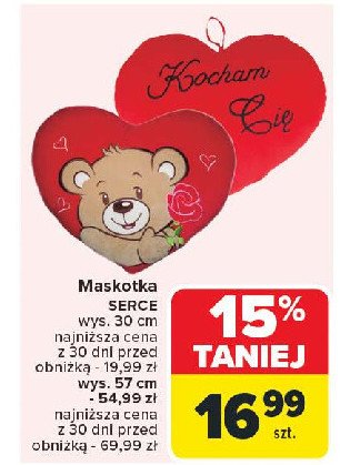 Maskotka serce 30 cm promocja