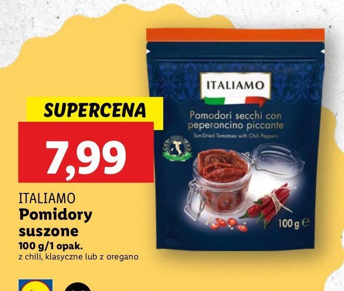 Suszone pomidory z ziołami Italiamo promocja