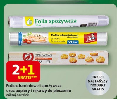 Folie aluminiowe i spożywcze oraz papiery i rękawy do pieczenia promocja w Auchan