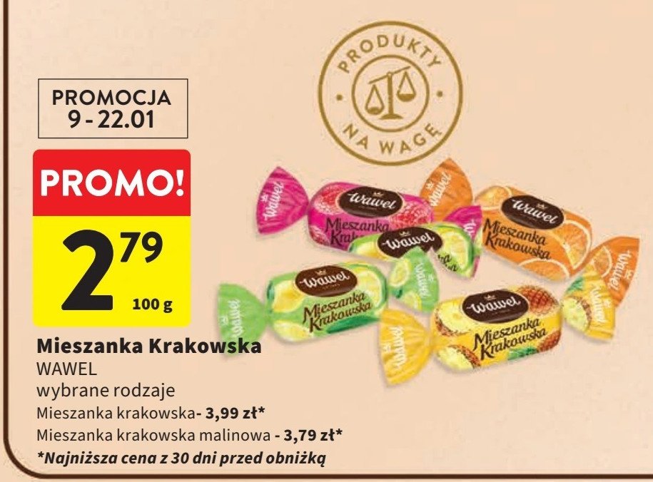 Galaretki w czekoladzie malina Wawel mieszanka krakowska promocja