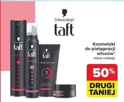 Kosmetyki do pielęgnacji włosów Taft, różne rodzaje DRUGI -50% Schwarzkopf promocja w Carrefour
